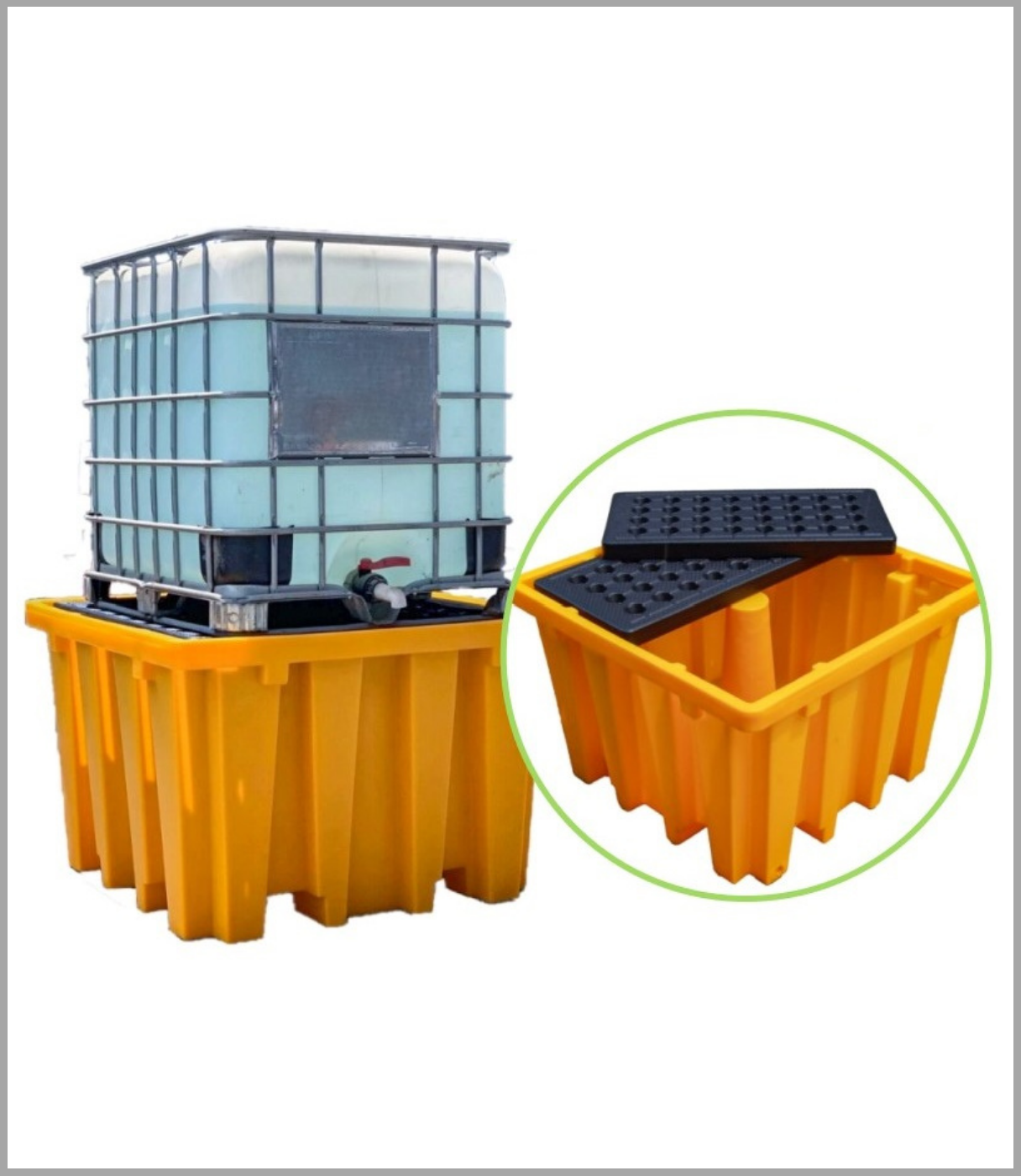 Premium Single IBC Bunded Pallet with DRAIN