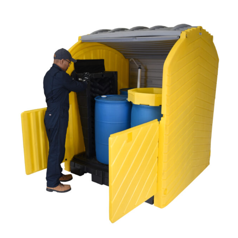 Ultra-Hard Top 4 Drum Plus Spill Pallet – 283L