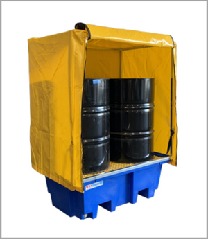 PVC Cover & Galv Frame for 2 Drum Bund | Best Bunding