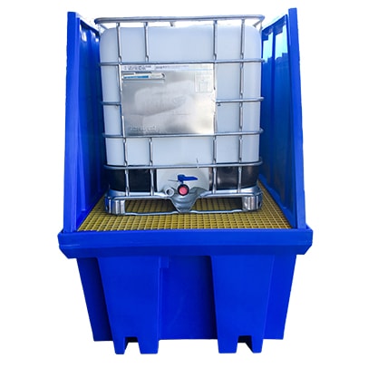 Single IBC bunded pallet poly shroud